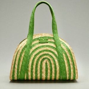 🎉 HP 🎉 Kate Spade ♠️ green and straw tote